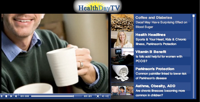 Health stories on healthnet.com are up-to-date and on the money; this one reports that blood sugar levels - and diabetes - are linked to caffeine uptake. Research is new, directly from medical sources.