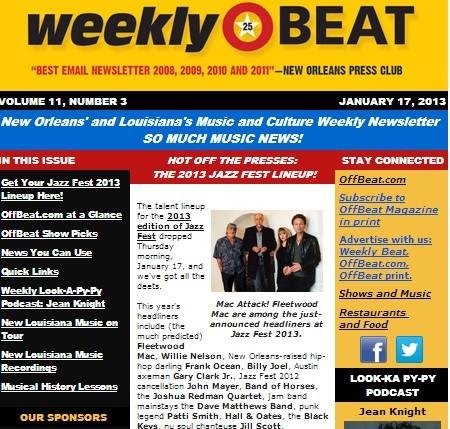 Weekly Beat e-newsletter